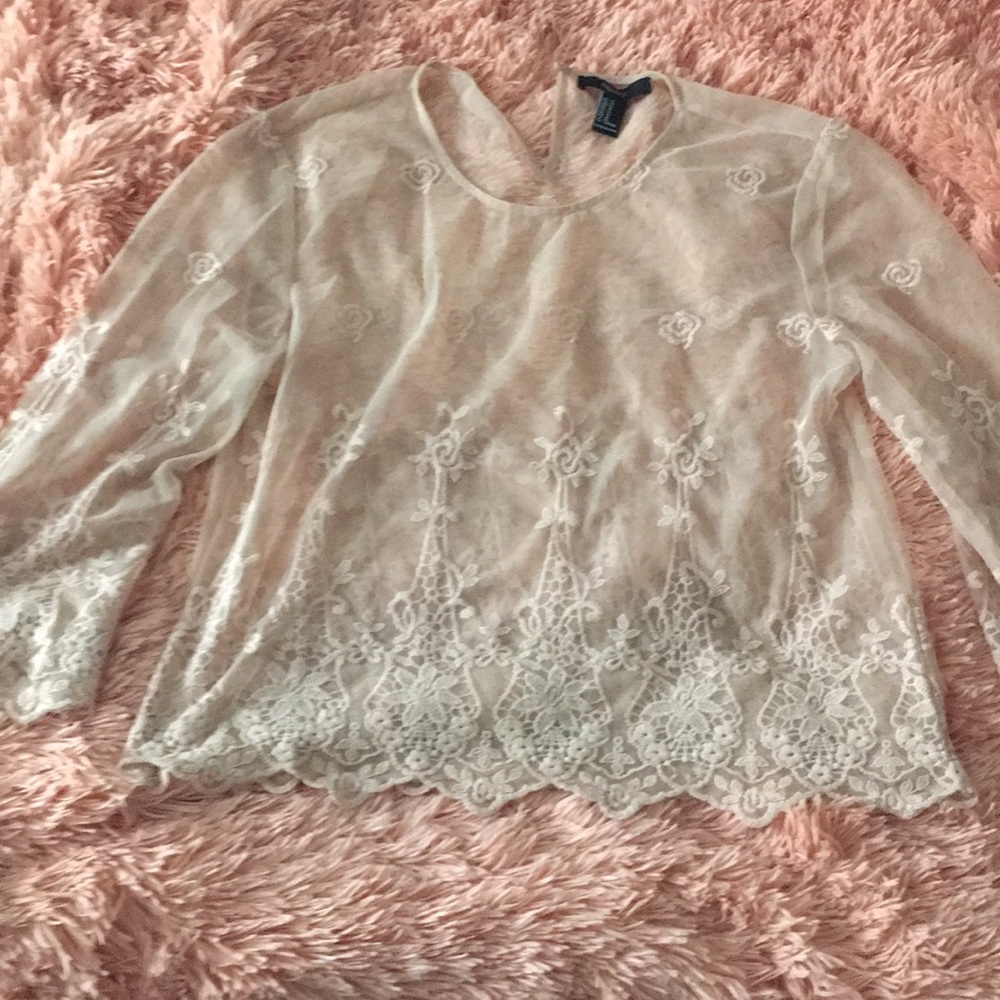 Pink see through blouse